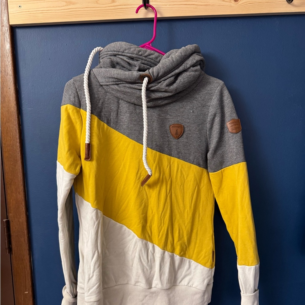 Wanakome Gray Hoodie with Yellow and White Details